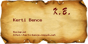 Kerti Bence névjegykártya